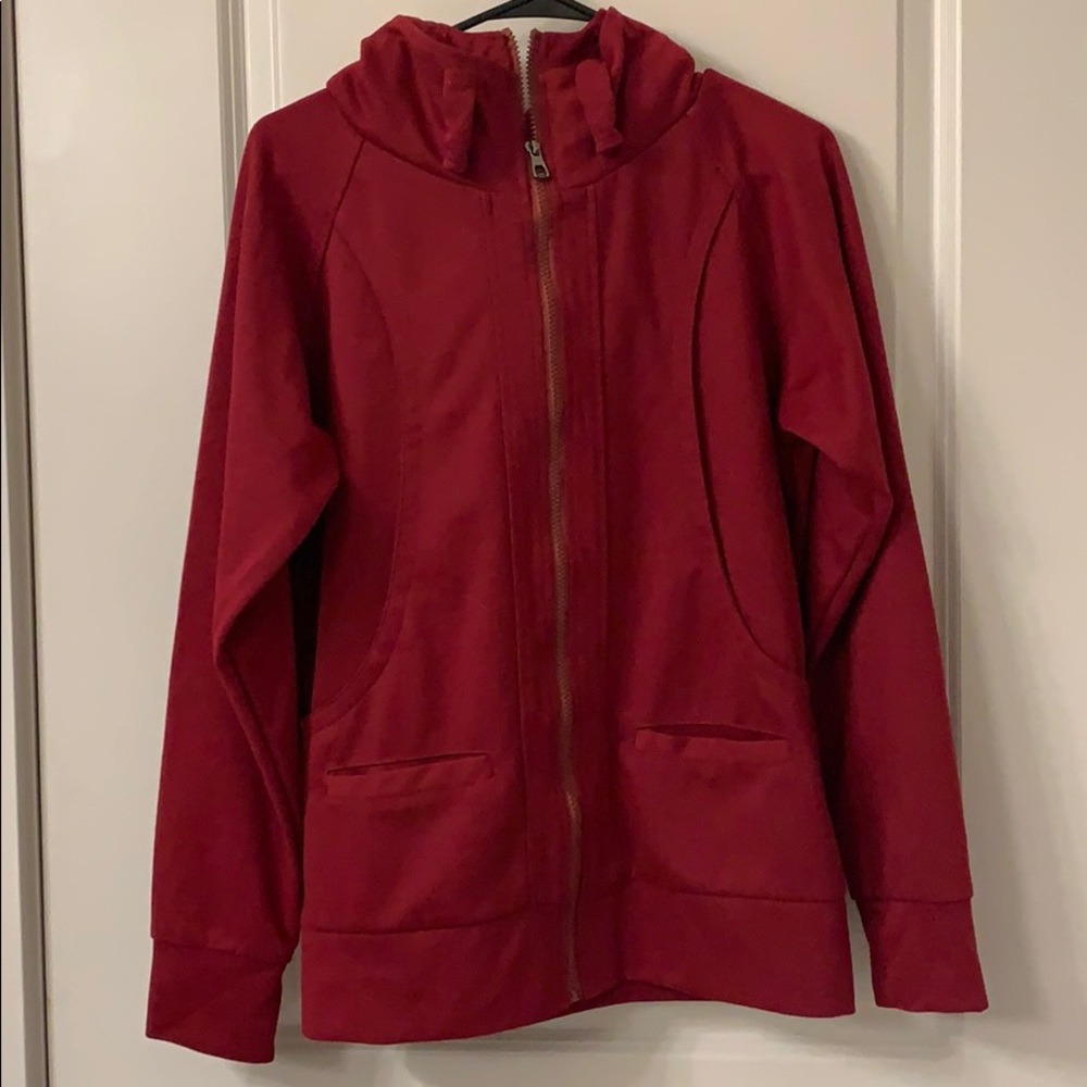 Red zip up hoodie